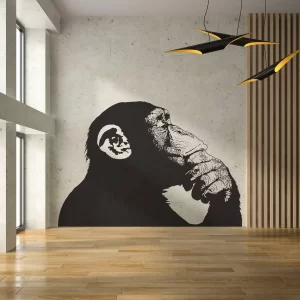 Primate Reflection Wall Sticker, Innovative Monkey Design Wall Vinyl Decal