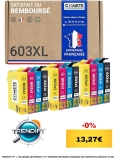 COMETE, marca francesa – 603XL, 12 cartuchos de tinta compatíveis com Epson 603 XL Starfish – para Epson Expression Home XP-2100 XP-2105 XP-4100 Workforce WF-2810 WF-2830 WF-28 50 (3 preto e 9 cores)