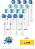 KHBD Peças sobresselentes escovas compatíveis com Braun oral B escova elétrica, 16 cabeças de substituição – inclui 4 sensíveis, 4 precisões, 4 flores, 4 DeepCleaning (branco)
