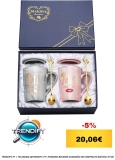 Presentes de casamento para casamentos, presentes originais para casais, 2 peças canecas casal de senhora, presente para casamento, presente de aniversário para casais, 400 ml chávenas para casais com